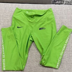 Nike Lime Green Seahawks Logo Leggings